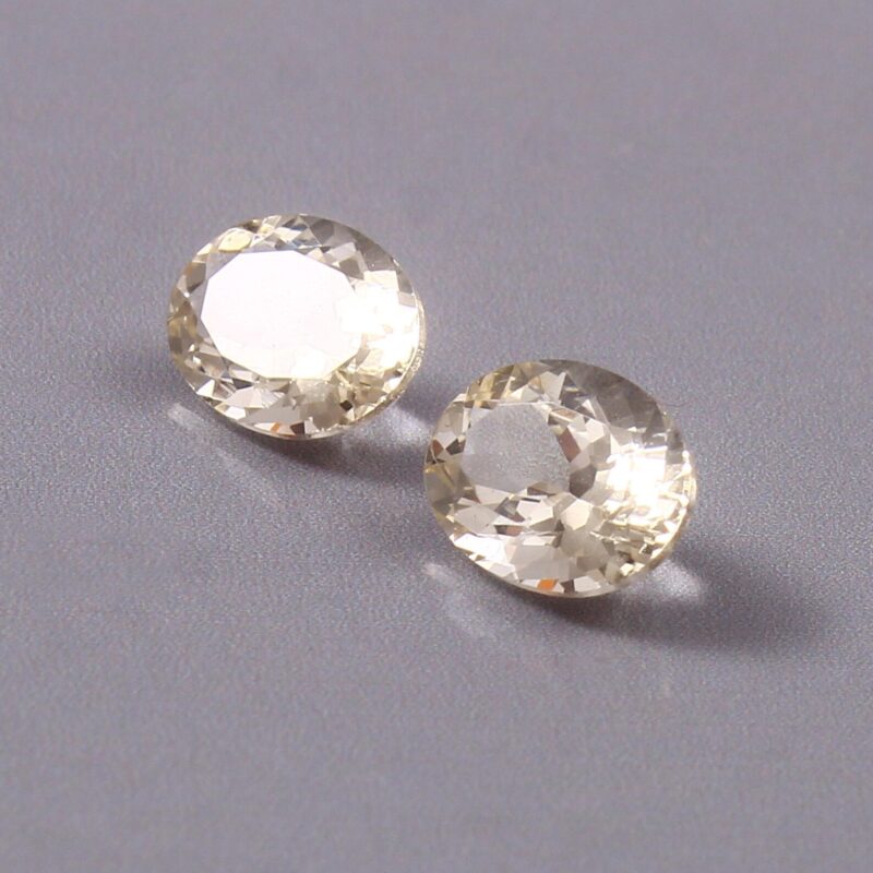 Back View of Pavilion Facets on Oval Yellow Aquamarine
