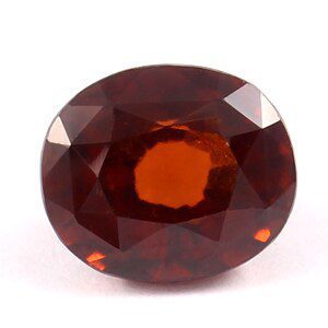 Natural Hessonite Garnet Gomed 6.10 Carat Cinnamon Orange Oval Cut