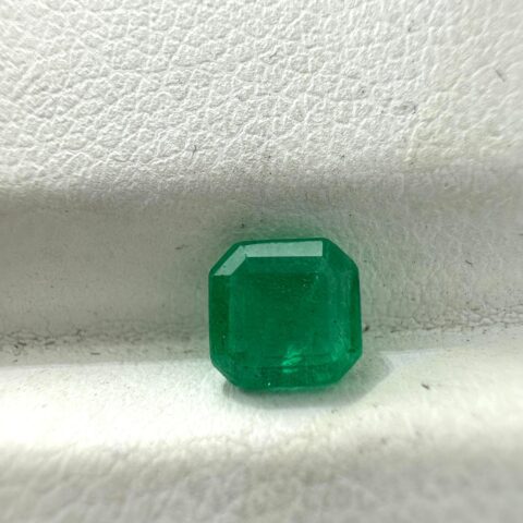 Side Profile of 0.50 Carat Square Cut Zambian Emerald