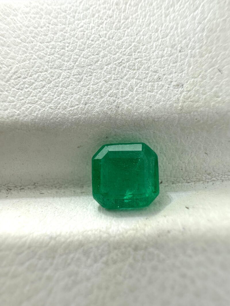 Side Profile of 0.50 Carat Square Cut Zambian Emerald