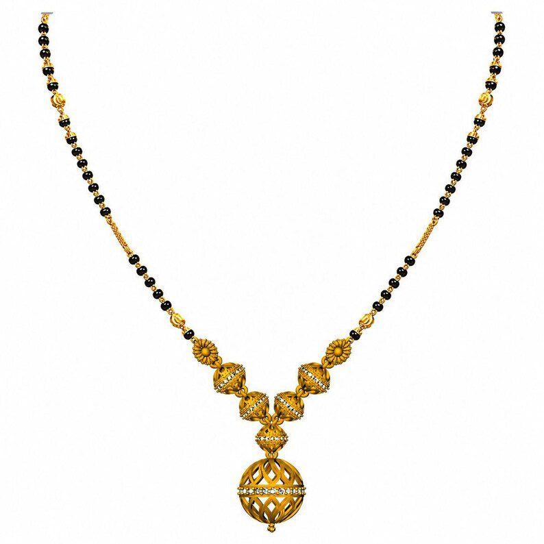 18k Gold Mangalsutra Necklace in Premium Velvet Gift Box
