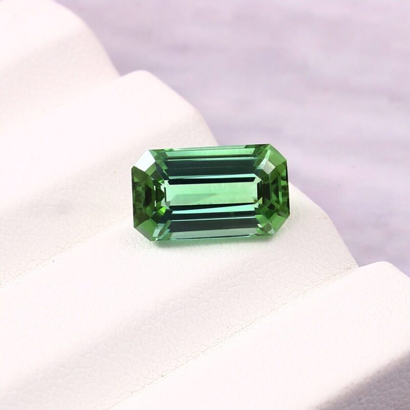 Natural 4.42 Carat Vibrant Green Tourmaline –Ct Emerald Cut Loose