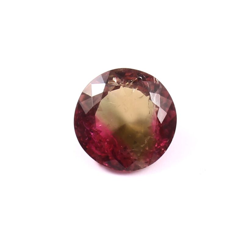 Natural 2.75 Carat Bi-Color Watermelon Tourmaline – Rare 10x10mm Faceted Round Untreated Loose Gemstone