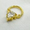 14k Gold Moissanite Nose Stud | Handmade Dainty Minimalist Pin 14k Gold Moissanite Nose Stud Worn on Nose Size Reference