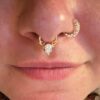 14k Gold Moissanite Nose Stud Minimalist Handmade Pin