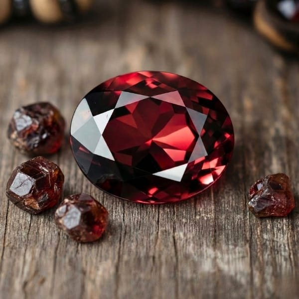 Deep red Mozambique Garnet stone January birthstone