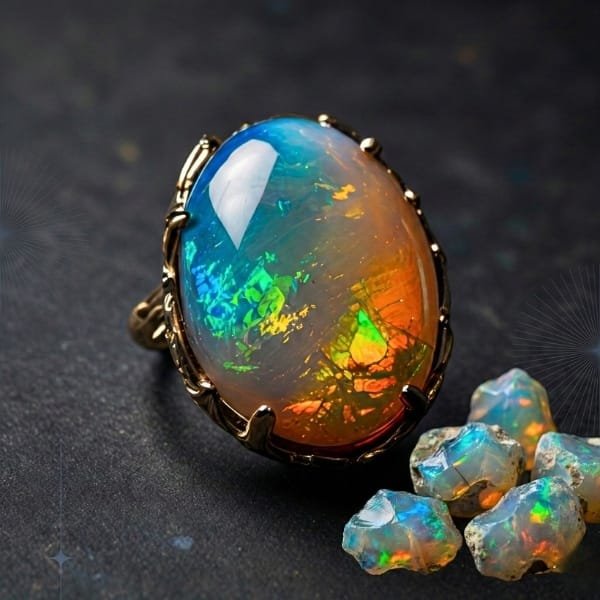 Gemstone Suggestion: Find the Natural Gemstone That Suits You Natural Ethiopian Fire Opal Gemstone with Red Green Play of Color