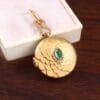 Solid 14k Yellow Gold Locket Side View Thick Casting