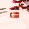 Natural Peach Pink Bicolor Tourmaline 4.50 Ct Front View