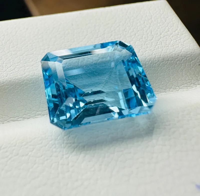 Natural Sky Topaz 8.25 Carat | 12x10mm Octagon Cut | Rare Sky-Blue Gemstone for Fine Jewelry Natural Sky Blue Topaz 8.25 Carat Octagon Cut Gemstone Hayat Gems
