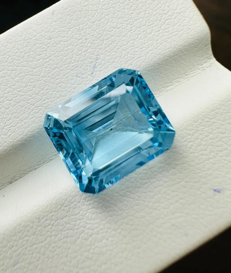 Macro Close-Up of Rare Sky Blue Topaz Gemstone Color