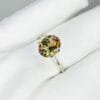 Natural Tricolor Tourmaline Loose Gemstone 9×7 mm Oval Cut | Three Color Gem 2 Carat Oval Tourmaline Held in Tweezers for Inspection