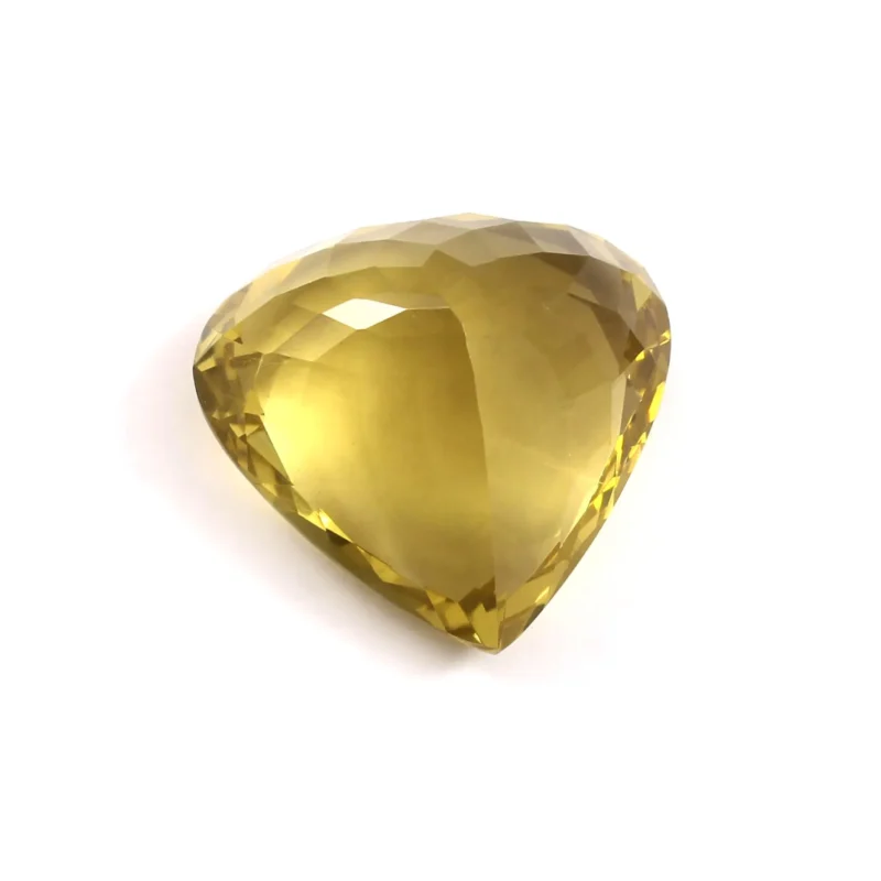 Large 25mm Lemon Quartz Heart Gemstone Held on Hand for Size Scale