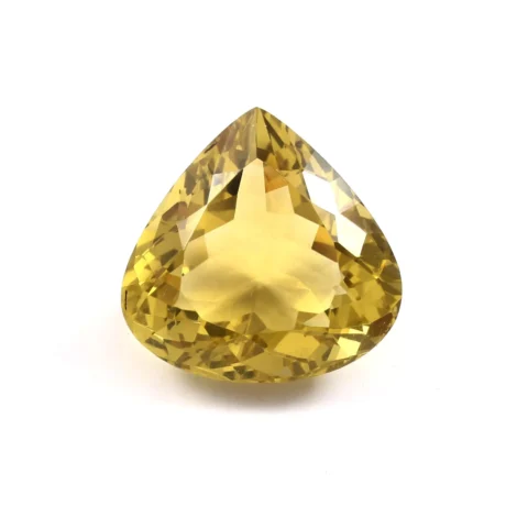 Natural Lemon Quartz Heart Gemstone 46.30 Carat Faceted Yellow Stone