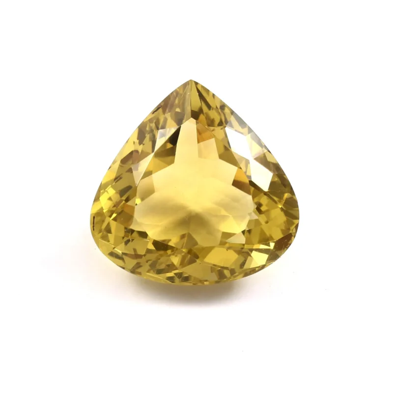 Natural Lemon Quartz Heart Gemstone 46.30 Carat Faceted Yellow Stone