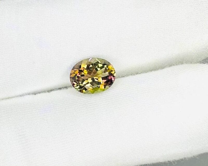9x7mm Oval Tourmaline Loose Gem Size on Hand