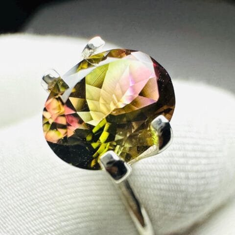 Eye Clean Tricolor Tourmaline Gemstone Macro