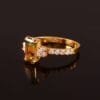 14K Bicolor Gold Moissanite Ring – Modern Two-Tone Solitaire | VVS1 Colorless Gemstone round Brilliant Cut Moissanite Sparkle in 14K Gold Setting