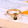 14K Bicolor Gold Moissanite Ring – Modern Two-Tone Solitaire | VVS1 Colorless Gemstone 4K Bicolor Gold Moissanite Ring Two Tone Engagement Ring Solitaire