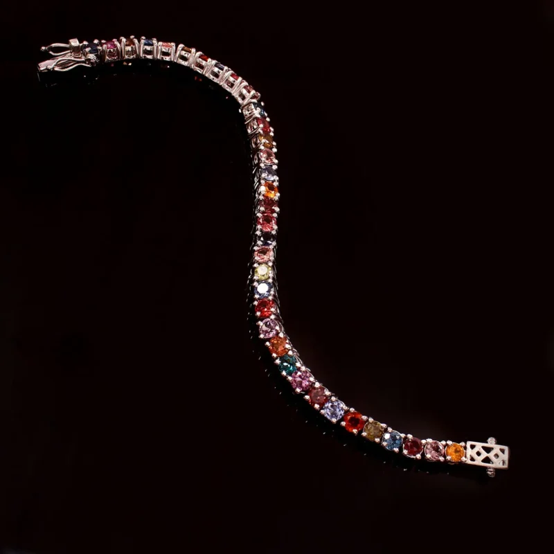 925 Sterling Silver Tennis Bracelet Side View Hallmark