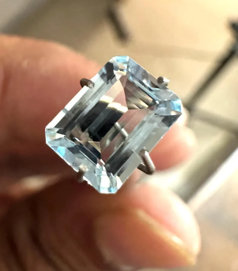 Natural Sky Blue Aquamarine 1.35 Carat Emerald Cut Octagon Gemstone