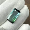 Side Profile of Baguette Cut Bi Color Tourmaline Gemstone