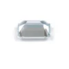 Angled View of Step Cut Facets on Emerald Cut Aquamarine