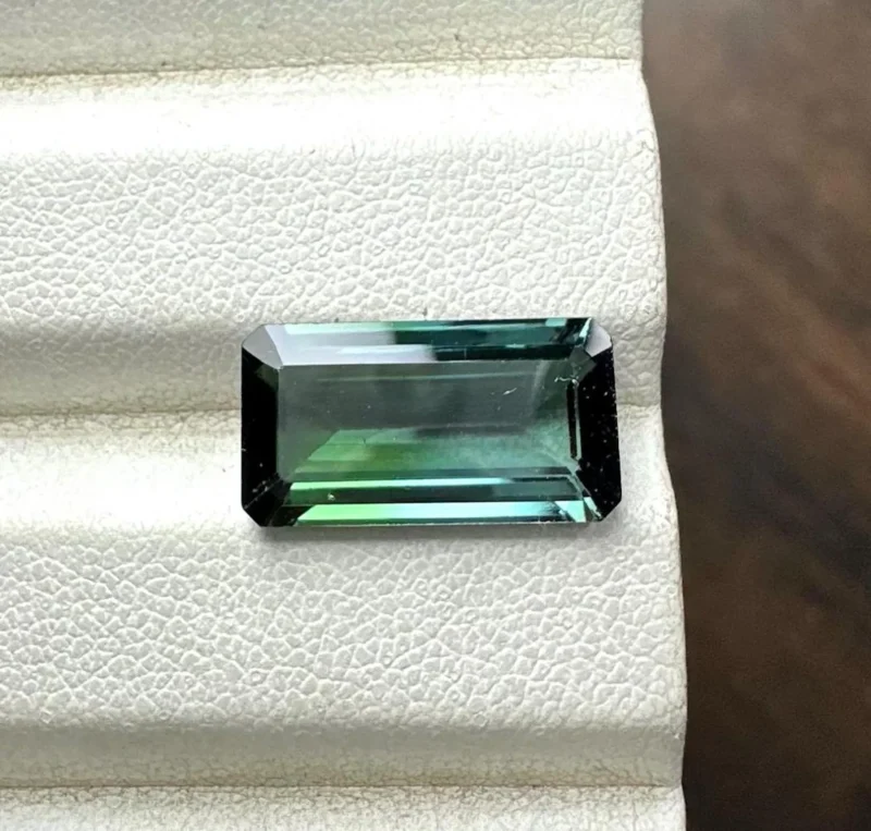 Baguette Cut Bi-Color Tourmaline Custom Pendant Jewelry Design