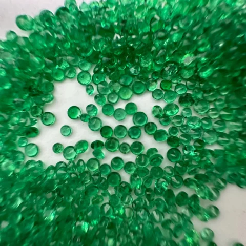 Parcel of Natural Zambian Emerald Melee 1.20mm to 2mm Top Green