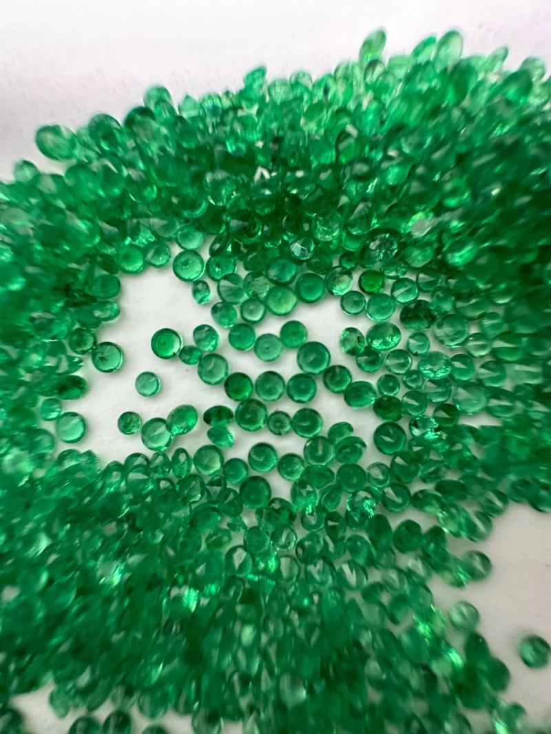 Parcel of Natural Zambian Emerald Melee 1.20mm to 2mm Top Green