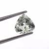 Angled View of Faceted Heart Cut Pastel Green Aquamarine