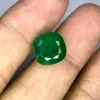 Zambian Emerald 4.85Ct | 10mm Cushion Cut Dark Green Natural Opaque Loose Gemstone Side Angle of Opaque Cushion Cut Zambian Emerald