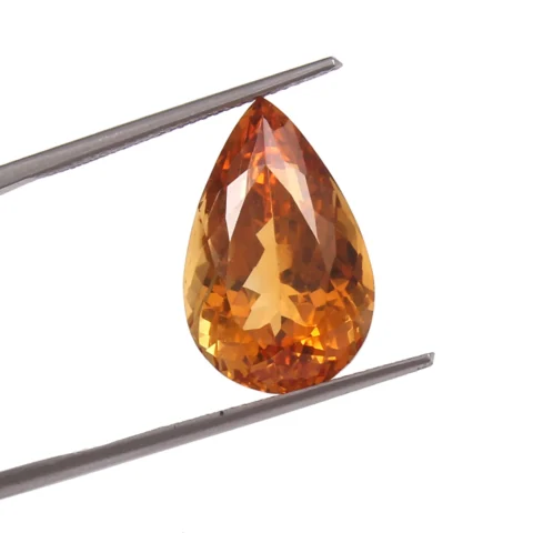 13 Carat Massive Citrine Gemstone Size Reference on Hand