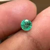 Natural Emerald 0.25 Carat | 4.3mm Round Cut Strong Vivid Green Gemstone Loose Vivid Green Emerald Held in Tweezers for Engagement Ring