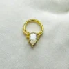 14k Gold Moissanite Nose Stud | Handmade Dainty Minimalist Pin 14k Solid Gold Hallmark Stamp on Moissanite Nose Stud