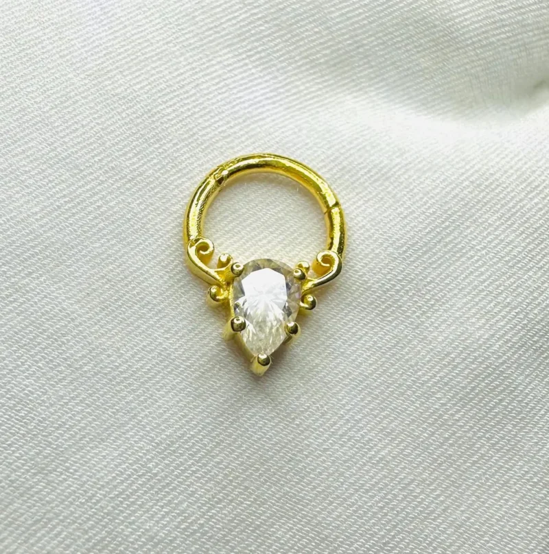 14k Solid Gold Hallmark Stamp on Moissanite Nose Stud