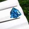 Natural 10.3 Carat Swiss Blue Topaz – Fancy Trillion Cut (13x13mm) Certified Eye-Clean Loose Gemstone for Custom Rings