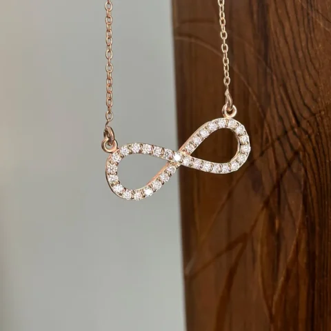 Necklaces & Pendants Infinity Moissanite Pendant Necklace Front View Minimalist Design