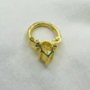 14k Gold Moissanite Nose Stud | Handmade Dainty Minimalist Pin 14k Gold Moissanite Nose Stud Size Comparison on Hand