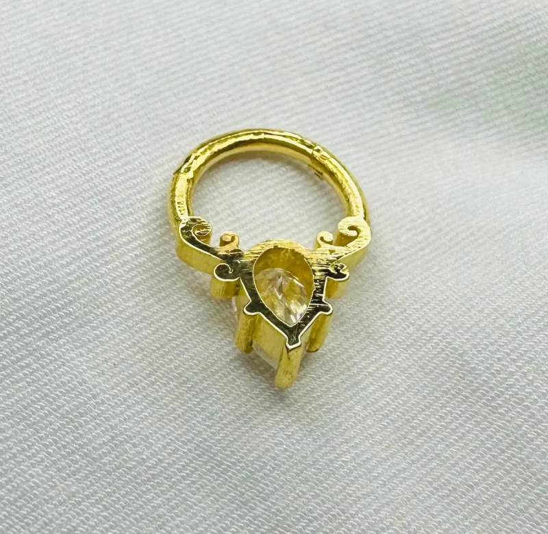 14k Gold Moissanite Nose Stud Size Comparison on Hand