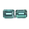 Certified Natural Teal Tourmaline Matched Pair 2.20 Carat Emerald Cut